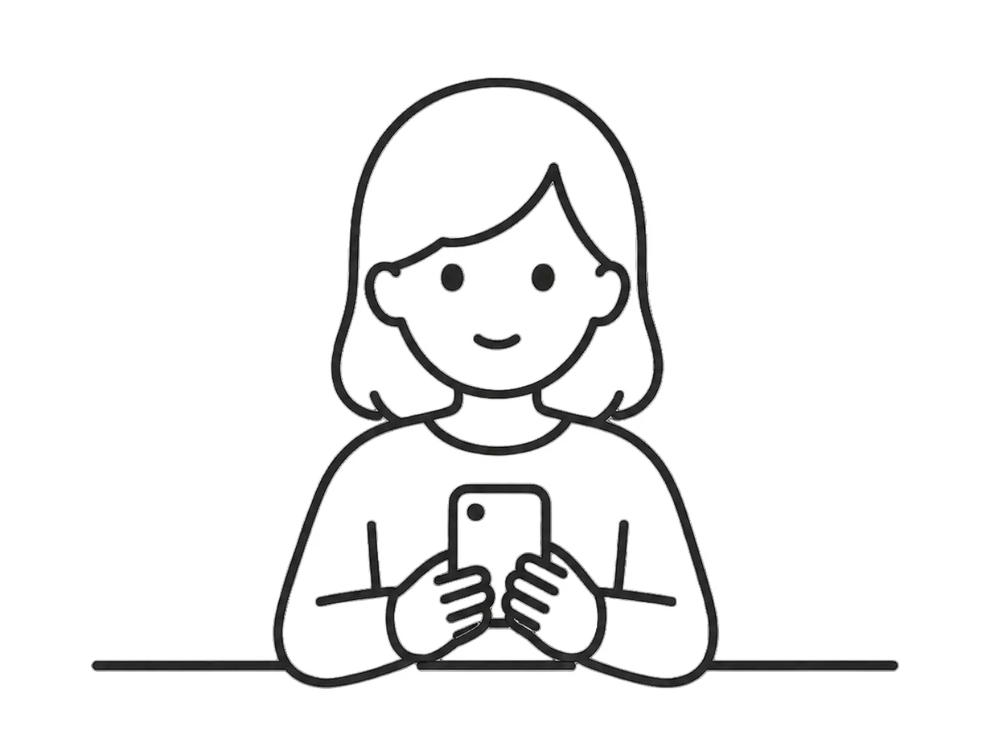 スマホを触る人のイラスト